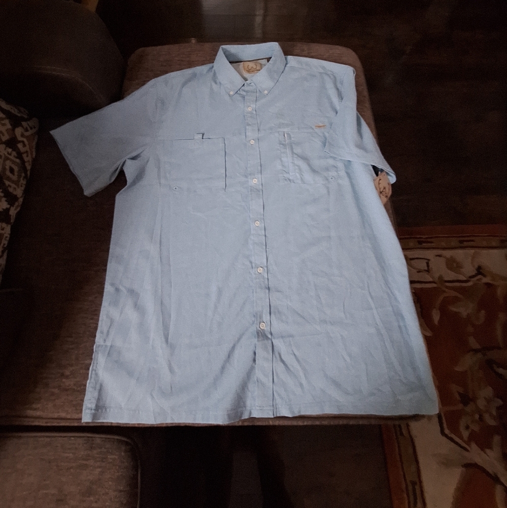 TALLWOODS MEN FISHING BUTTON FRONT SHIRT WITH VENTED BACK